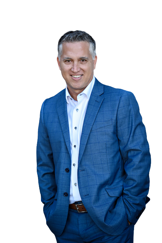 Parris Krygsman, Coldwell Banker Global Luxury Specialist, in a blue suit